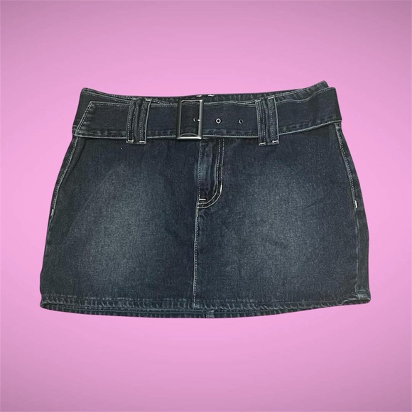 Hollister Denim Mini Skirt with Belt - Picture 1 of 4